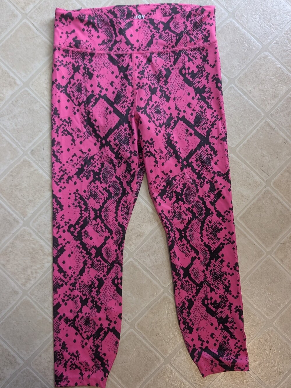 JoyLab Hot Pink and Black Snake-Print Leggings Size XL like New (#141)